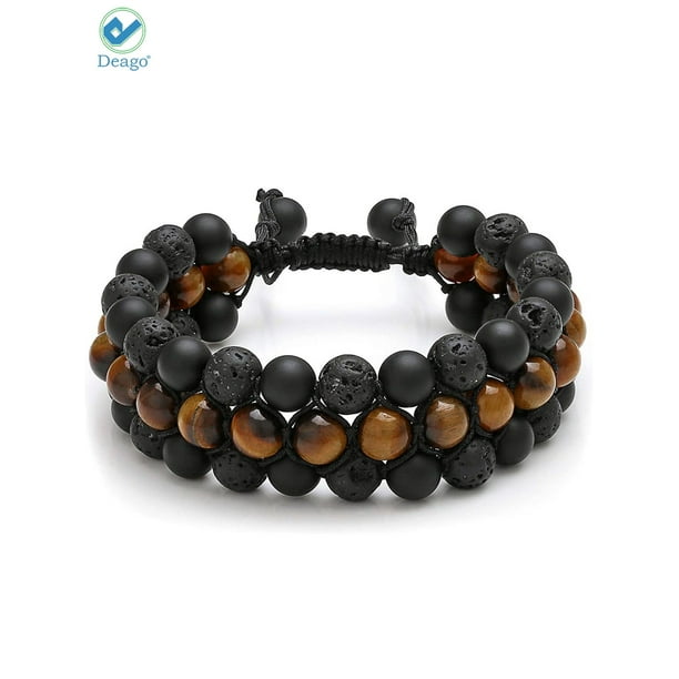 Skull Bracelets for Men Red Tiger's Eye Solar Charged Chakra Stones Silver Clasp Skull Bracelets for Men Red Tiger's Eye Solar Charged Chakra Stones Silver Clasp